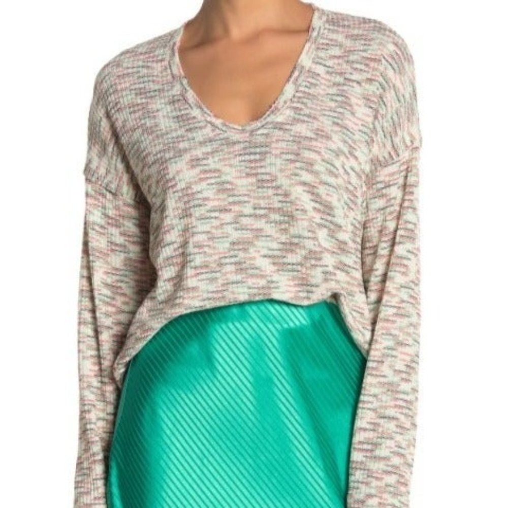 CODE X MODE V-neck  Sweater white multi color XS